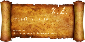 Krisán Lilla névjegykártya